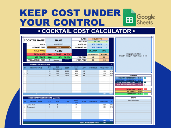 COCKTAIL COST CALCULATOR