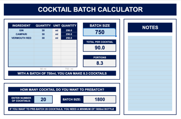 COCKTAIL BATCH CALCULATOR