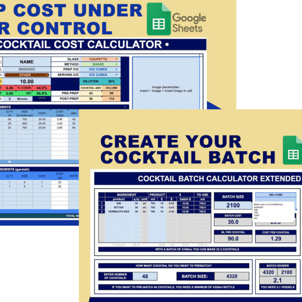 Bundle - Cocktail Batch Calculator + Cocktail Batch Calculator – Extended