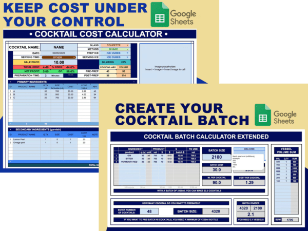Bundle - Cocktail Batch Calculator + Cocktail Batch Calculator – Extended